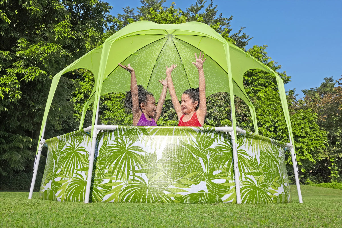 Round Above Ground Pool Set With Pool Shade. x 20 in. H2OGO 8 ft