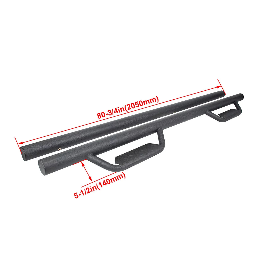 Kojem Side Steps Nerf Bars for 2005-2023  Tacoma Double/Crew Cab Matte Black Running Board Hoop Bar Door Dropped Steps