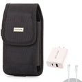 Holster Rugged Case Belt Clip w 6ft Long Cable Fast Type-C 36W PD Home Charger for Nokia X100, G10 G300 - Nubia RedMagic 5S - OnePlus 7T, 6T, 8, 6, 9, Nord N200 5G N100 N10 5G, Pro, UW