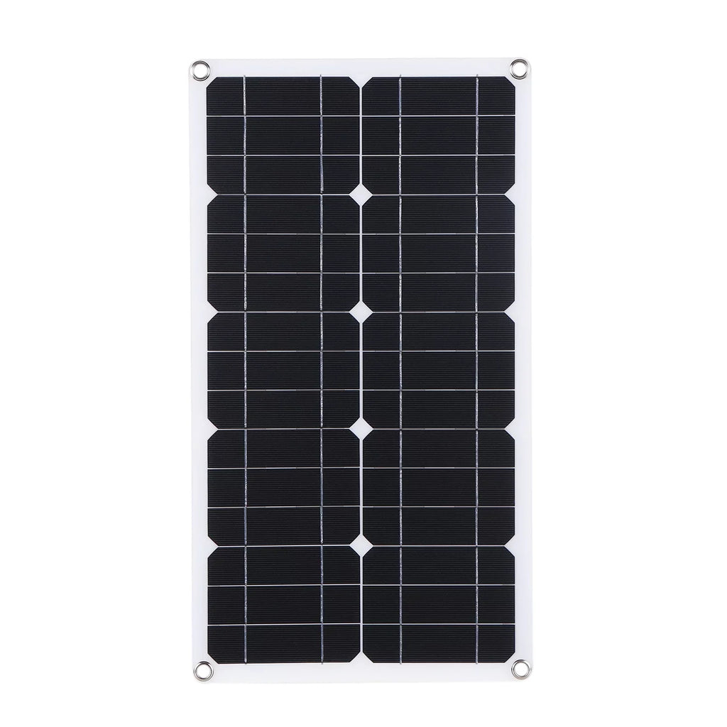 Radirus 50W D C 9V/18V Flexible Solar Panel Kit - 30A L-ED Display Controller, USB/Type C Interface, Car Charger - Reliable Solar Power for Home
