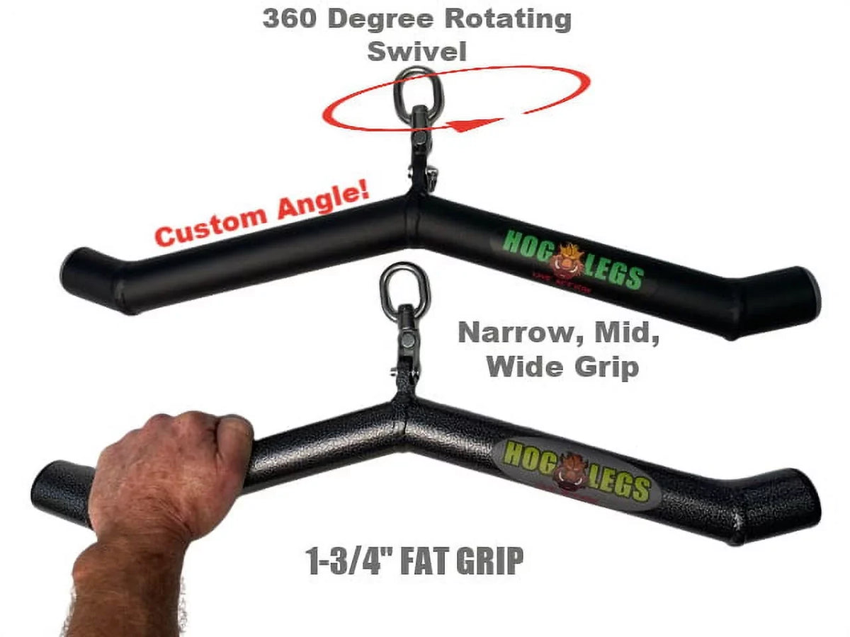 30 Degree Fat Triceps Bar Cable Exercise Machine Attachment. IRON COMPANY LPG Muscle Hog Legs Ham Bone 1-3/4 In