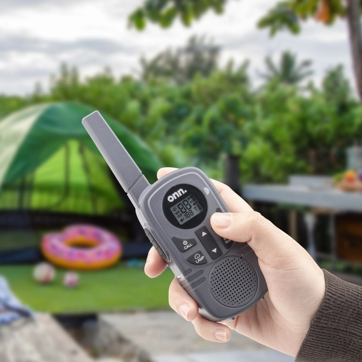 16 Miles Walkie Talkies 2 pack  with Two Way Radios, LED Light, 121 privacy Channels. Onn