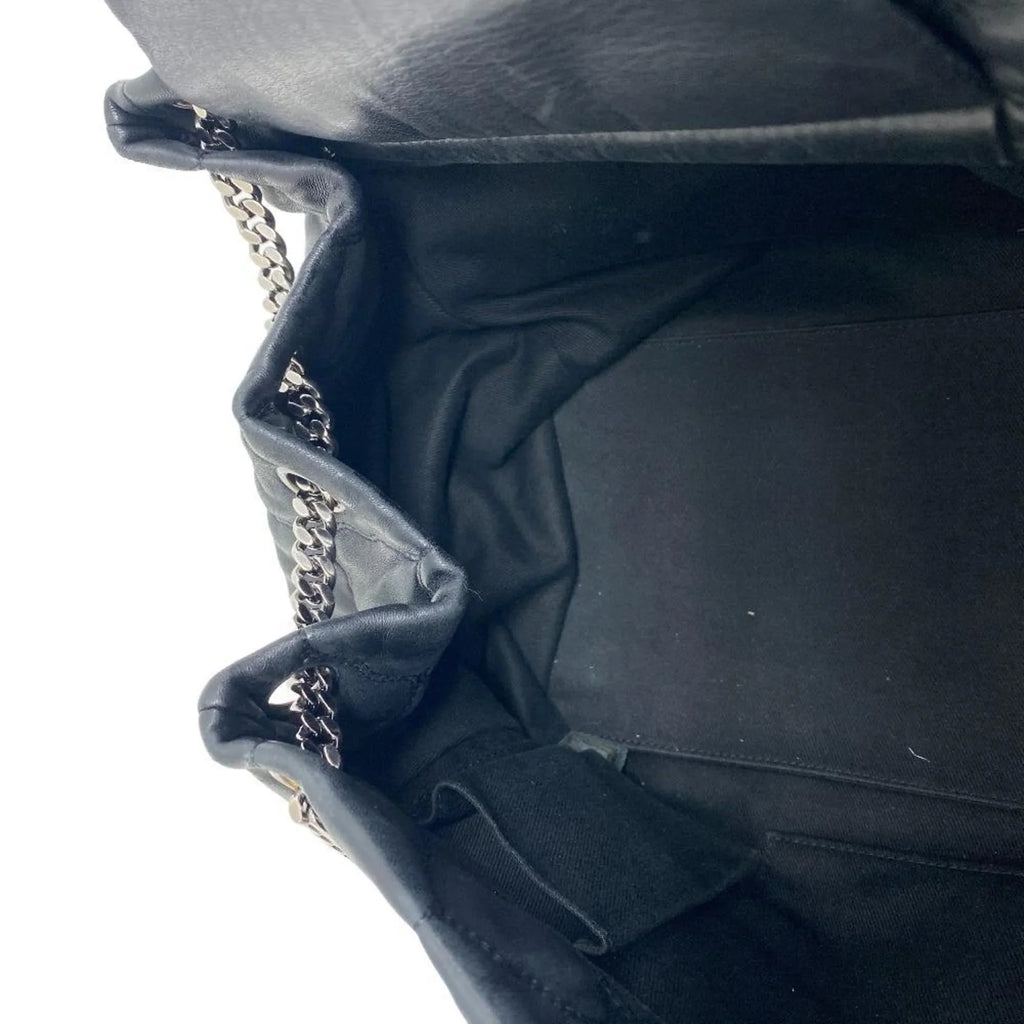 Pre-Owned CHANEL Bubble Quilt Chain Shoulder Coco Mark Handbag Black Women's Z0005974 (Fair)