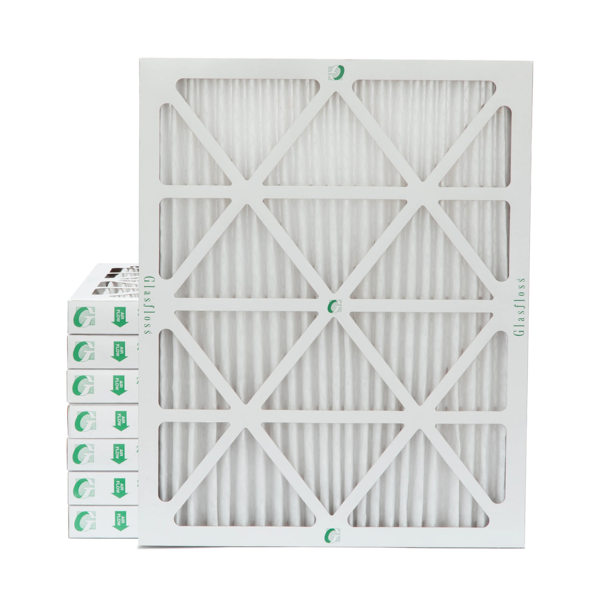 ( 8 Pack ) Exact Size: 15-1/2 x 19-1/2 x 1-3/4. 16x20x2 MERV 10 Pleated AC Furnace Air Filters by Glasfloss Industries