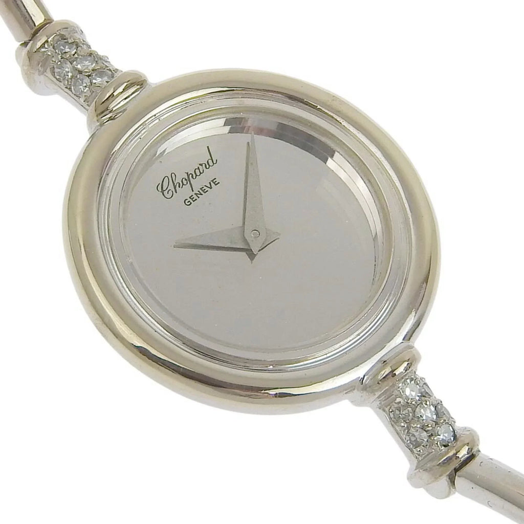 Pre-Owned Chopard Round G30171 K18 White Gold x Diamond Silver Manual Winding Women's Dial Watch (Fair)