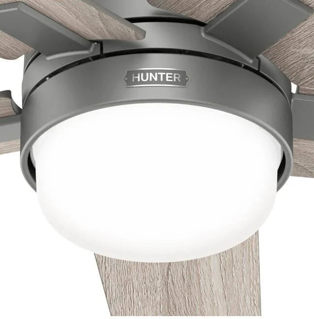 Indoor Matte Silver Smart Ceiling Fan with Remote and Light Kit. Codec 60 in