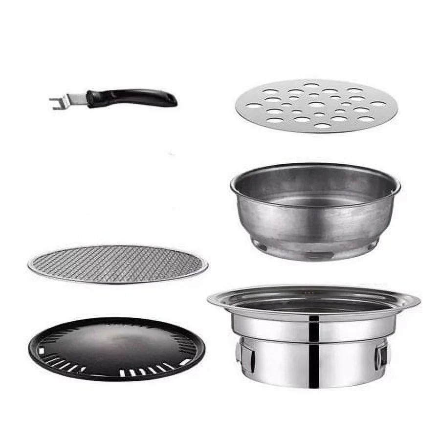 Japanese Korean Stainless Hibachi BBQ Picnic Table Grill Barbecue Stove Cooker