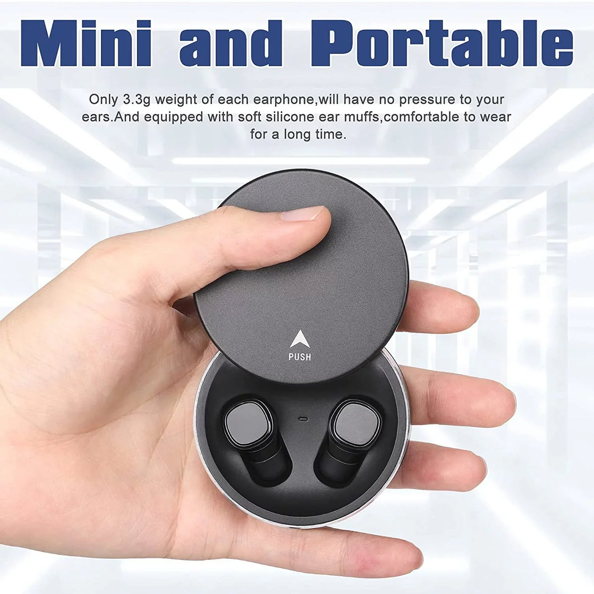 UrbanX X7 Sports True Wireless Earbuds 5.0 IPX5 Waterproof Touch Control Earbuds with Mic Earphones in-Ear Deep Bass Built-in Mic Bluetooth Headphones For  Xperia 1 III - Black