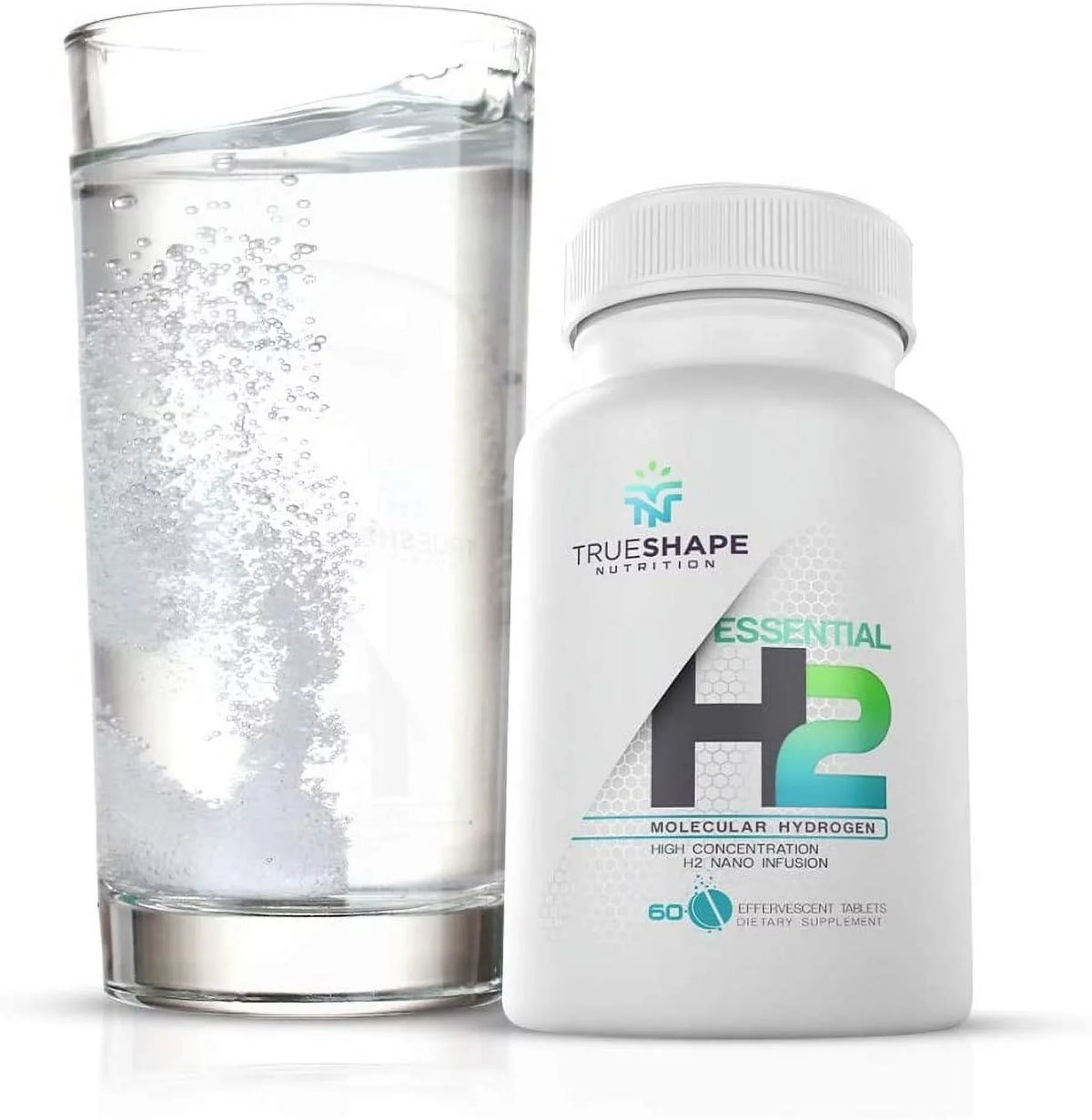 TrueShape Nutrition Essential H2 Fizzy Molecular Hydrogen Tablets for aqua Nutritional Supplement (60 Servings)