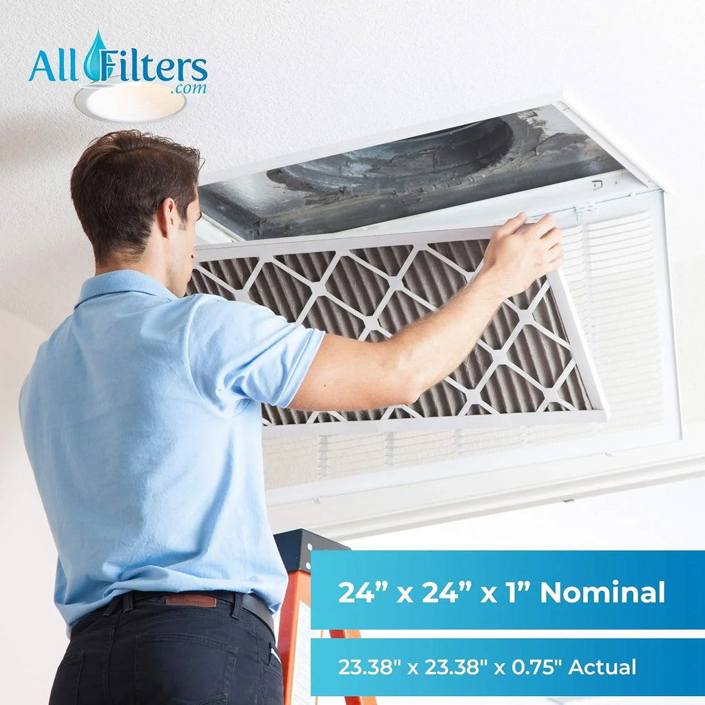 24X24X1 MERV 13 Pleated Air Filters - Made In (6 Pack)