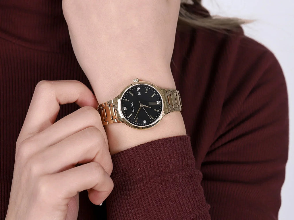 Bulova Women's Gold-Tone Stainless Steel Bracelet Watch 97P147