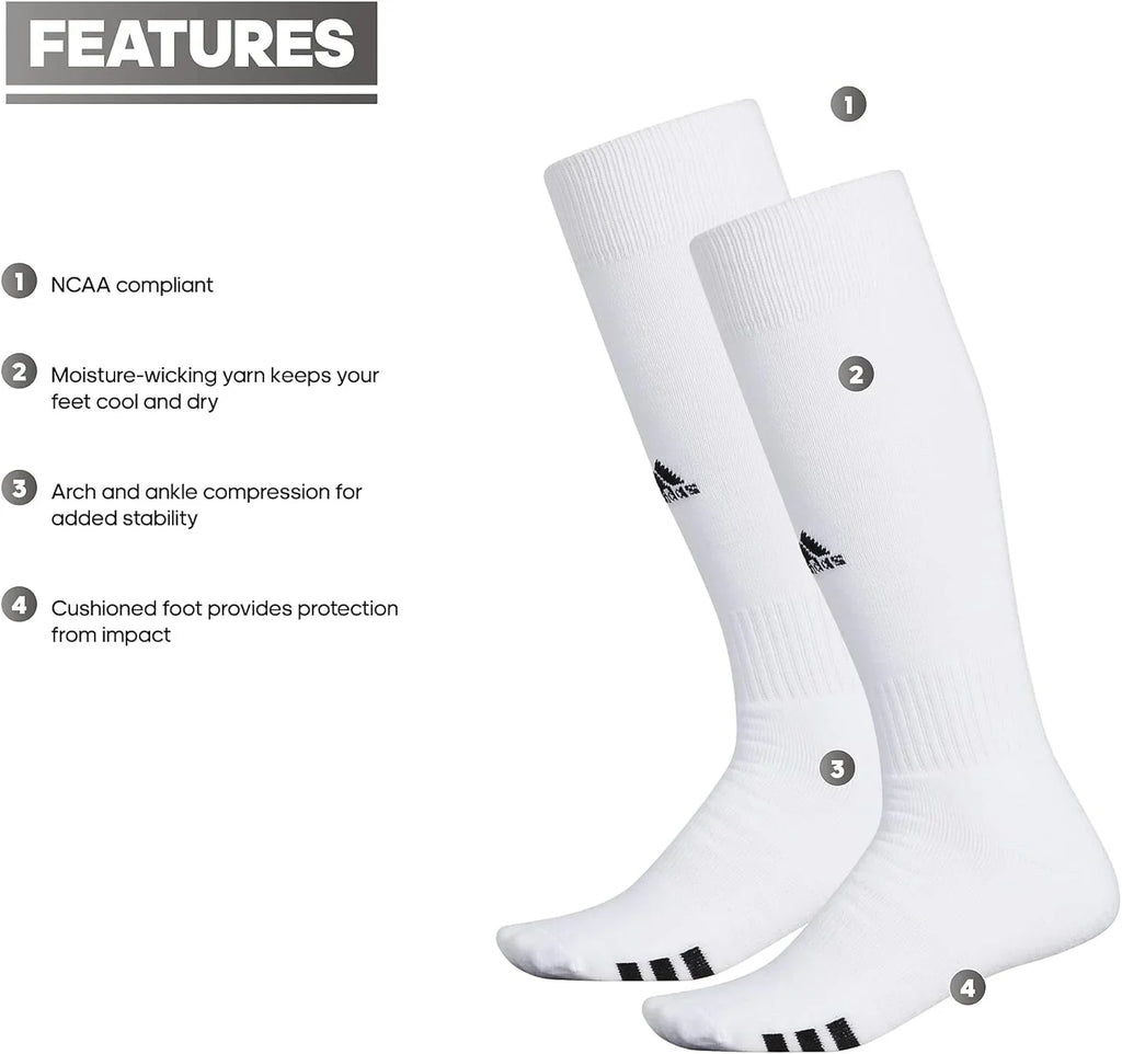 Rivalry Field Multi Sport Over The Calf (OTC) Socks (2-Pair) Large White/Black