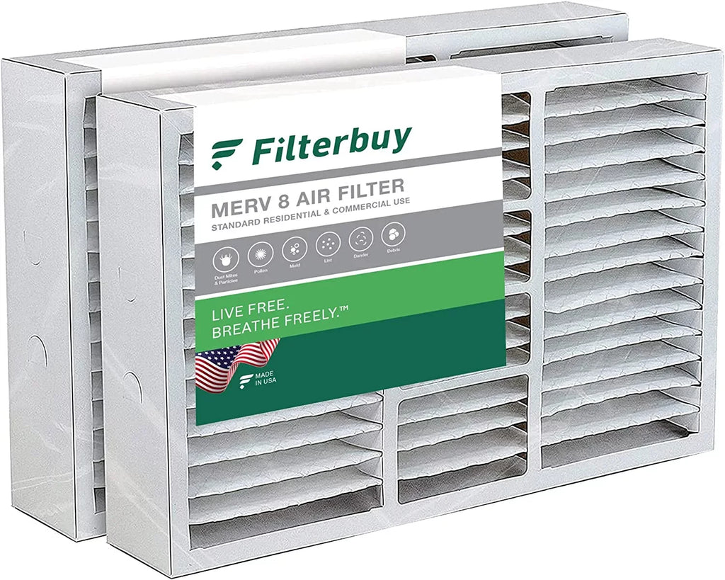 Filterbuy 17.5x27x5 MERV 8 Pleated HVAC AC Furnace Air Filters for Trane Perfect Fit (2-Pack)
