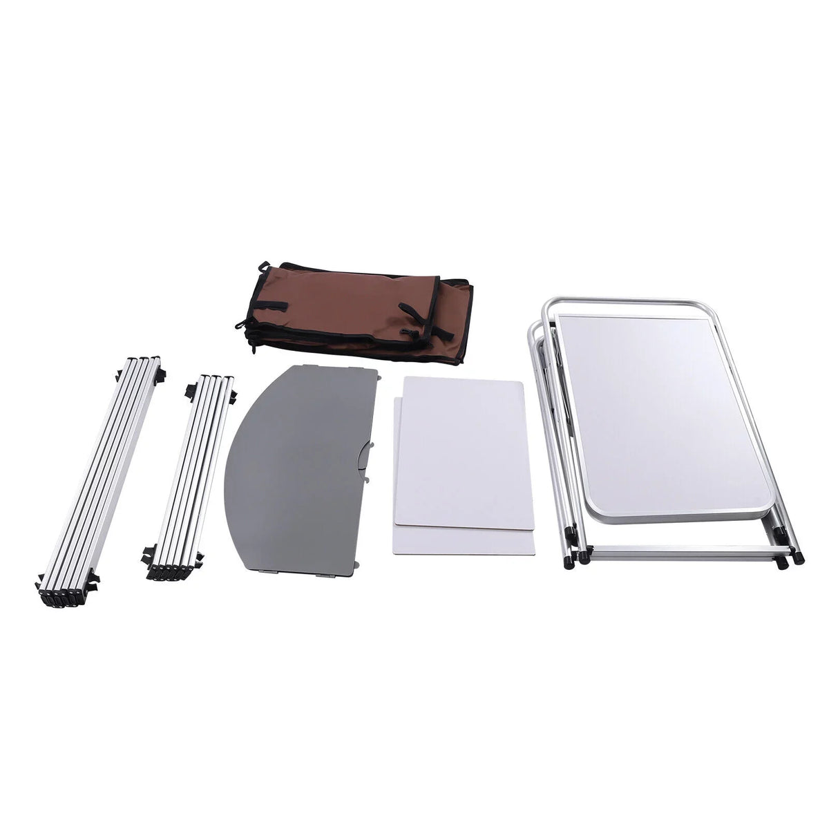 MONIPA Camping Kitchen Table Storage Cabinet Folding BBQ Grill Table Cupboard Shelf