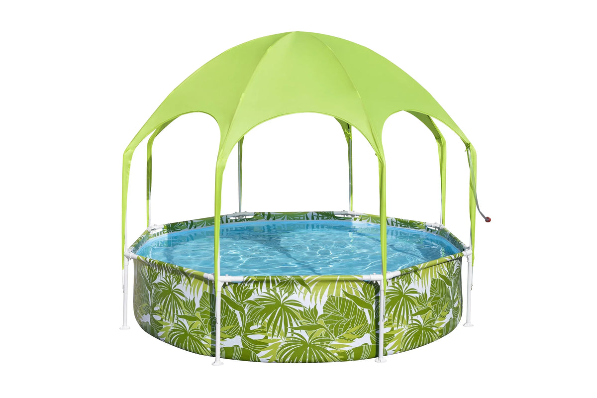 Round Above Ground Pool Set With Pool Shade. x 20 in. H2OGO 8 ft