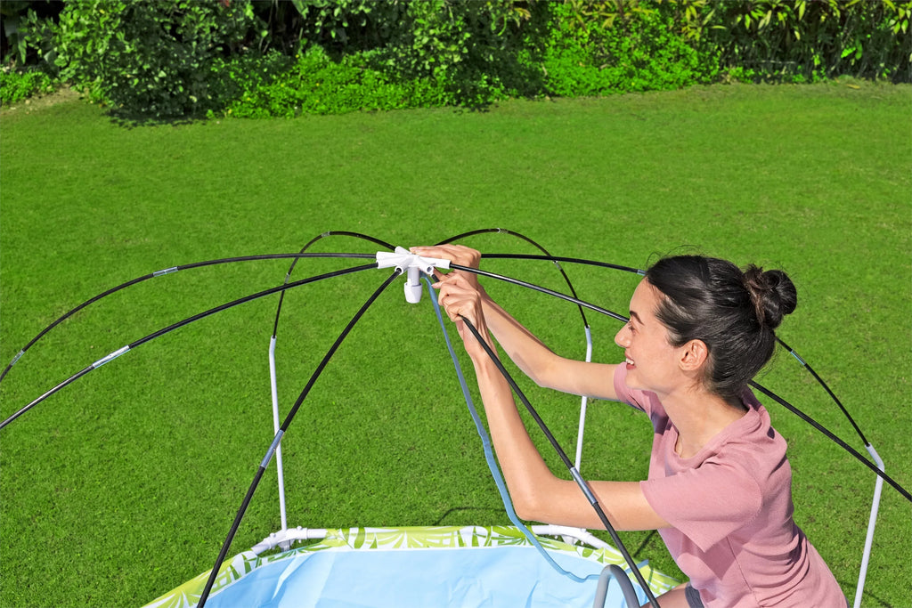 Round Above Ground Pool Set With Pool Shade. x 20 in. H2OGO 8 ft