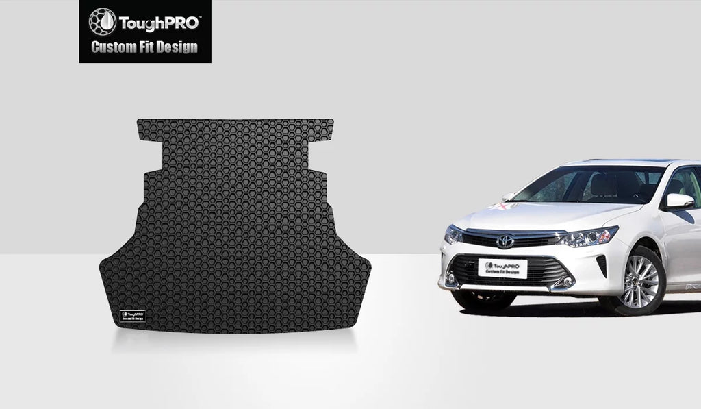 ToughPRO - Trunk Mat suitable with  Camry - All atmospheric conditions Heavy Duty (Made in USA) - Black Rubber - 2013