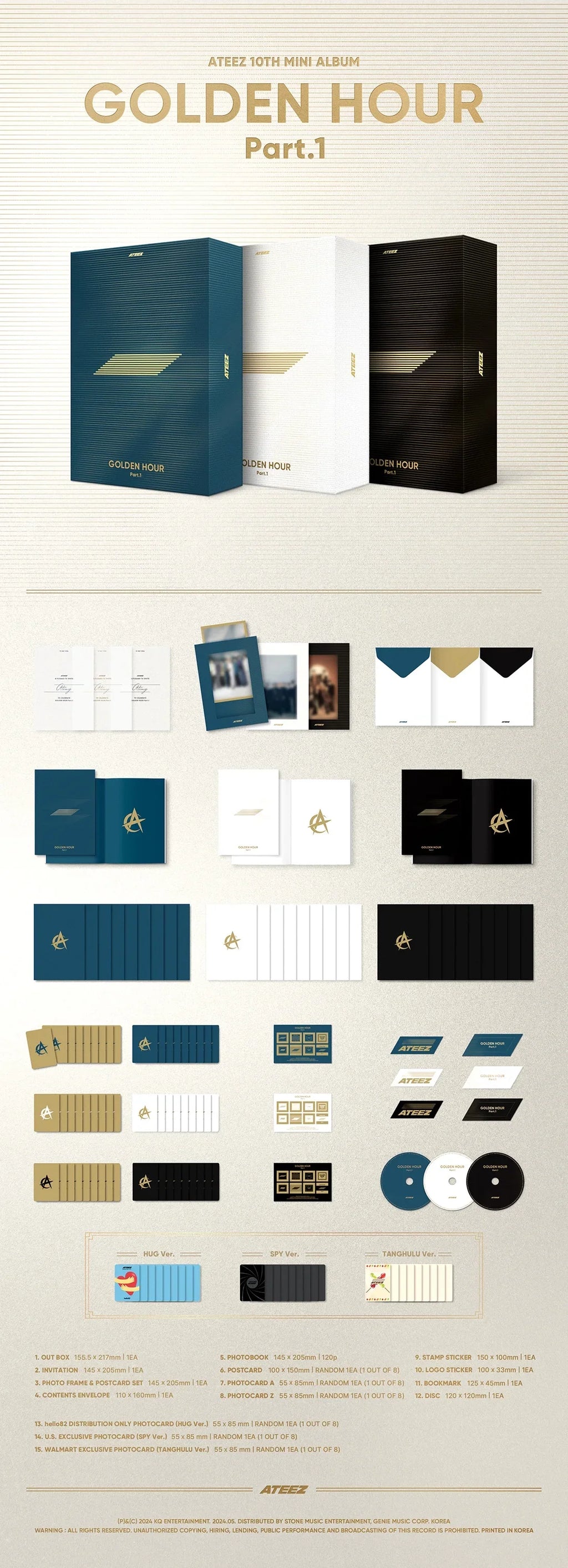 ATEEZ - GOLDEN HOUR : PART.1 (DIARY VER.) Walmart Exclusive K-Pop CD Box Set
