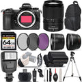 Z6 II Digital Camera +  18-140mm VR Lens + Flash + 0.43x Wide Angle Lens + 2.2x Telephoto Lens + 64GB Class 10 Memory Card + UV-CPL-FLD Filters + Wireless Remte - International Version
