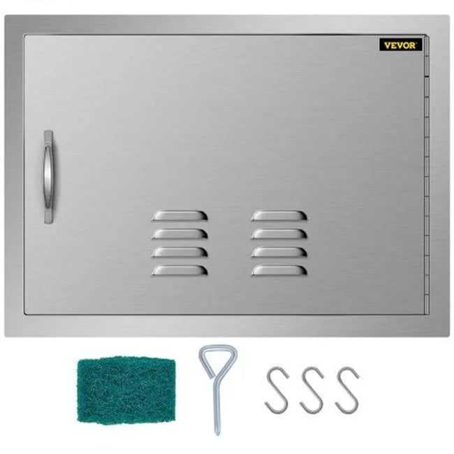 Horizontal Island BBQ Access Door with Vents Stainless Steel Single Access. Vevor  24 x 17 in