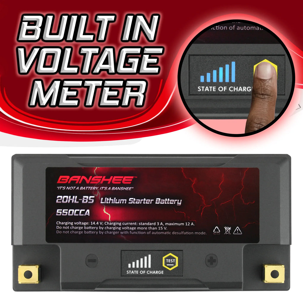 Banshee 20L-BS LiFePO4 Motorsports Battery suitable with Yamaha XV1700A Road Star 2004 to 2007