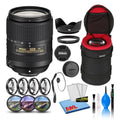 AF-S DX NIKKOR 18-300mm f/3.5-6.3G ED VR Lens (2216) Intl with Padded Lens Case + Macro Filter Kit + UV, CPL, FL Lens Filters + Tulip Hood + Lens Cap Keeper + Cleaning Kit