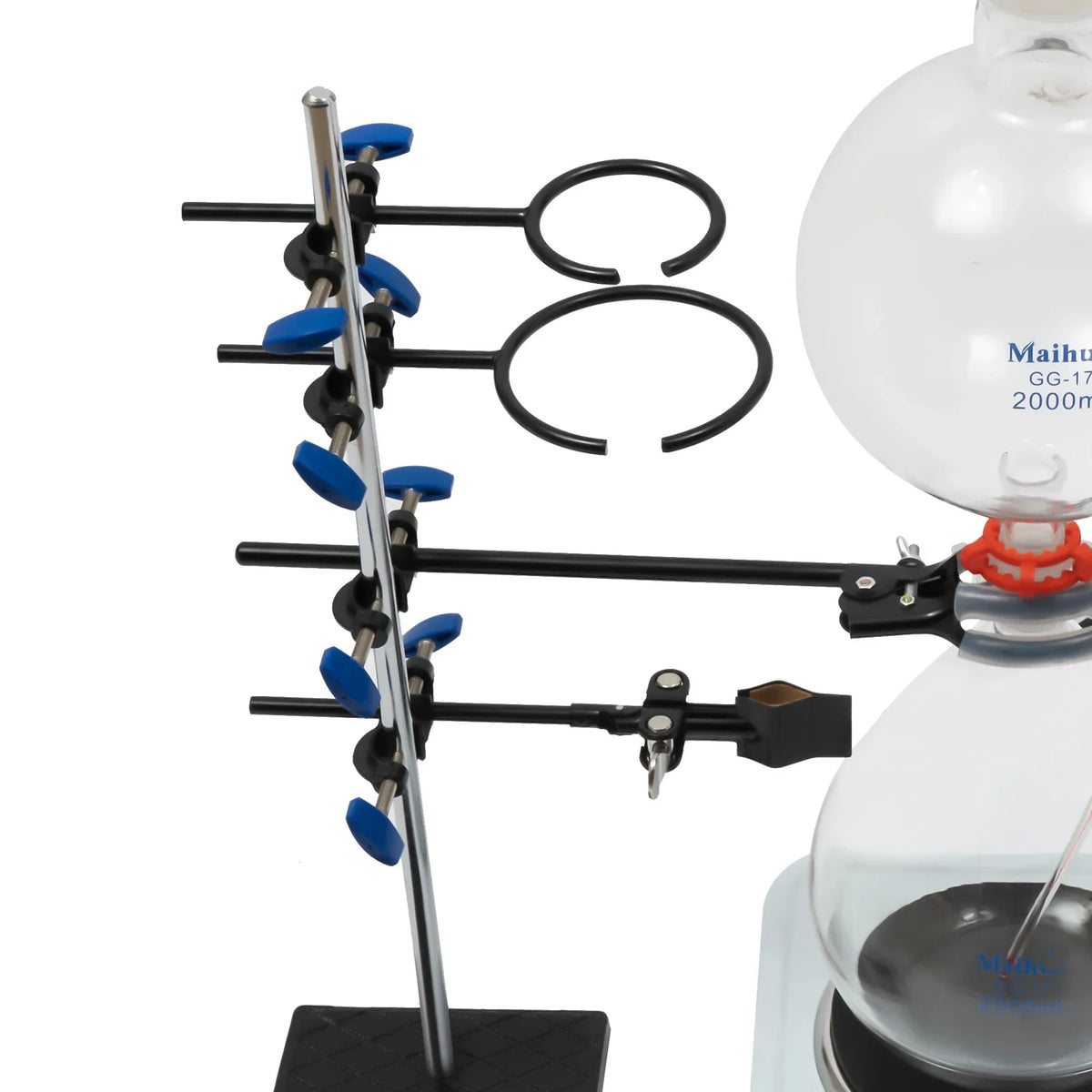 Miumaeov 2000ML Essential Oil Distillation Apparatus with Condenser + Hot Stove + Essential Oil Separator Lab Glass Distillation Kit Steam aqua Distiller Purifier
