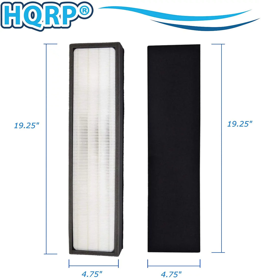 HQRP Filter Kit for Lowe's 560976 LOWESRAPF-E-4 FLT5000; Idylis 3-Speed 193-sq ft / IAP-GG-125 Air Purifier ENERGY STAR, 2pcs Cartridge Filters & 4pcs Carbon Pre-Filters (Reserve)