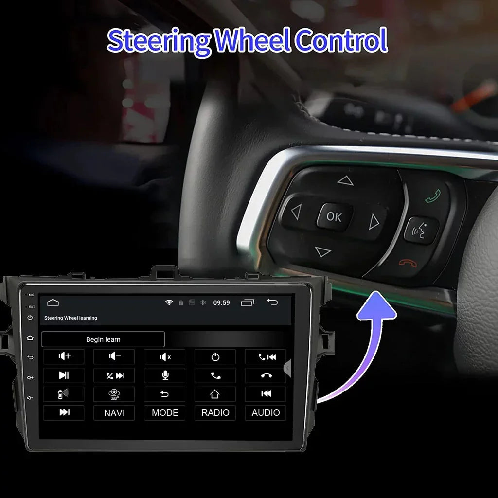 Binize Android 12 Car Stereo for  Corolla 08-12  suitable with Wireless CarPlay&Android Auto,Touch Screen Car Radio Support Bluetooth, GPS Navigation, FM&AM, Backup Camera